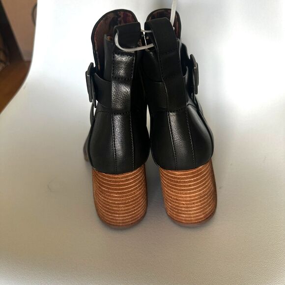 Korks- Kork Ease Black Ankle Boots โ Size 6.5M, Stacked Heel, Buckle Detail - Picture 4 of 6